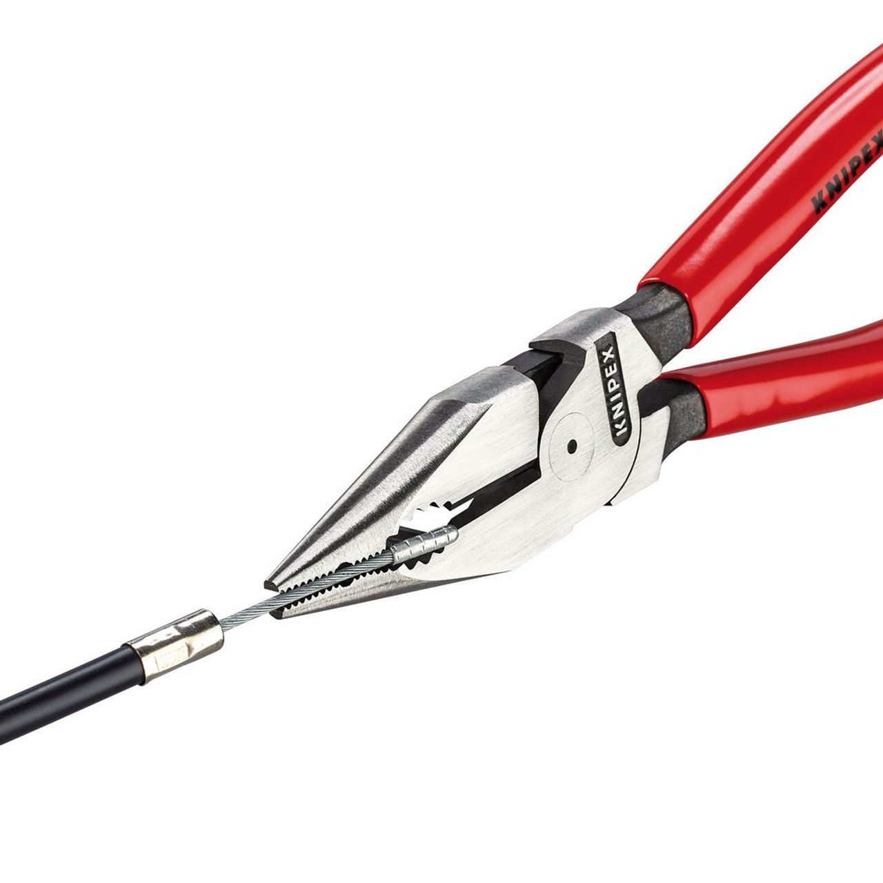 Draper Tools KNIPEX 08 21 185 SB Needle-Nose Combination Pliers Plastic Coated Black Atramentized, 185mm