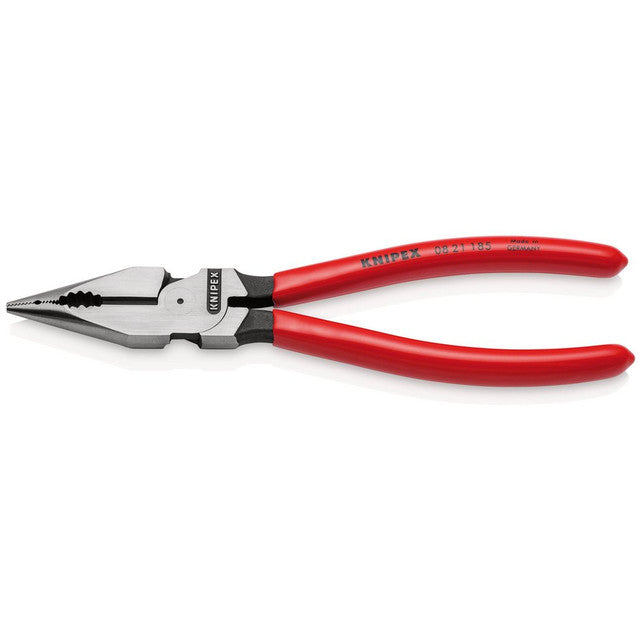 Draper Tools KNIPEX 08 21 185 SB Needle-Nose Combination Pliers Plastic Coated Black Atramentized, 185mm