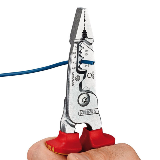 Draper Tools KNIPEX 13 76 200 Me Wire Stripper Metric Version Insulated With Multi-Component Grips, Vde-Tested Chrome-Plated 200mm