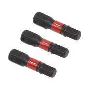 Sealey Hex 5mm Impact Power Tool Bits 25mm - 3pc