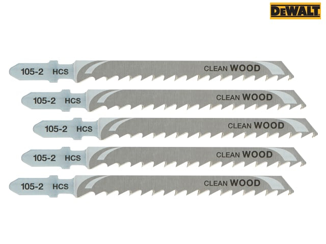 DEWALT HCS Wood Jigsaw Blades Pack of 5 T144DP