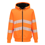 Portwest PW321 Hi-Vis Zipped Winter Hoodie