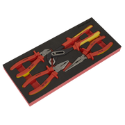 Sealey Insulated Pliers Set 4pc with Tool Tray - VDE Approved