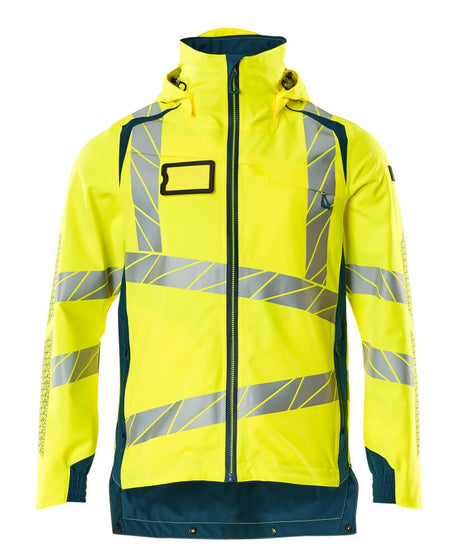 Mascot Accelerate Safe Lightweight Lined Outer Shell Jacket #colour_hi-vis-yellow-dark-petroleum
