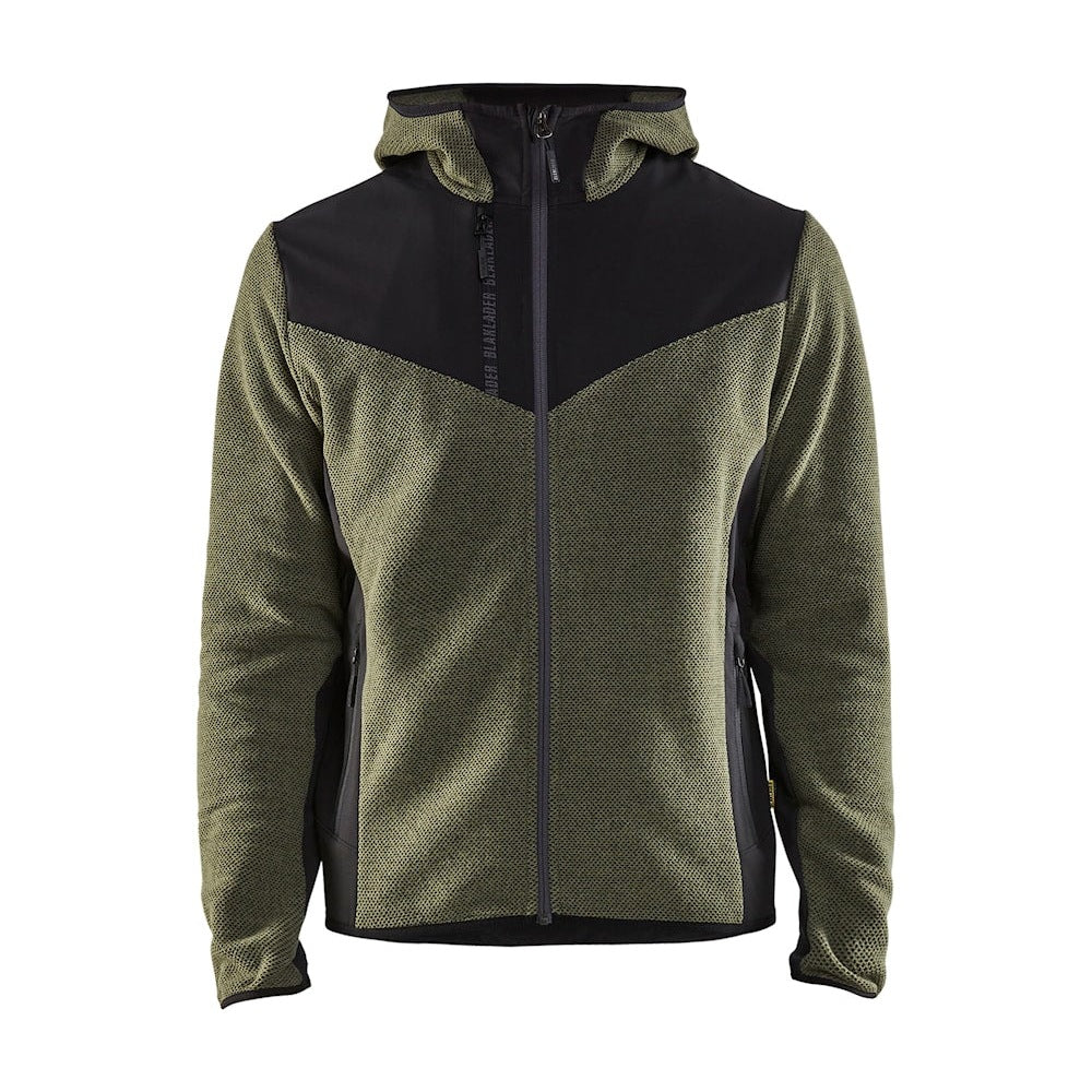 Blaklader Knitted Jacket with Softshell 5940 #colour_autumn-green-black