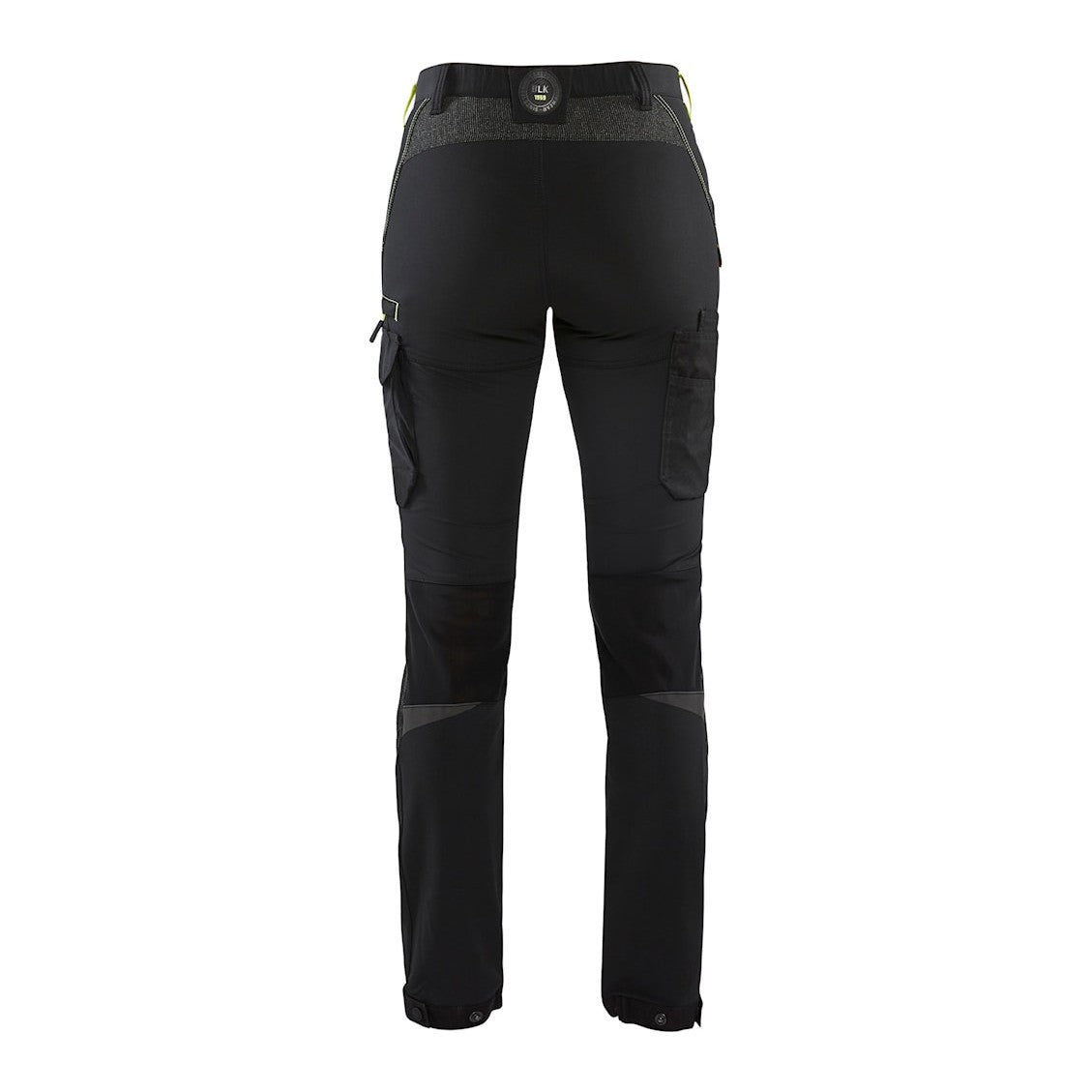 Blaklader Ladies 4-Way Stretch Service Trousers 7122 #colour_black-hi-vis-yellow