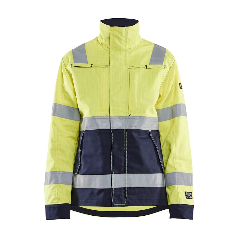 Blaklader Jacket Multinorm Women 4091 #colour_hi-vis-yellow-navy-blue