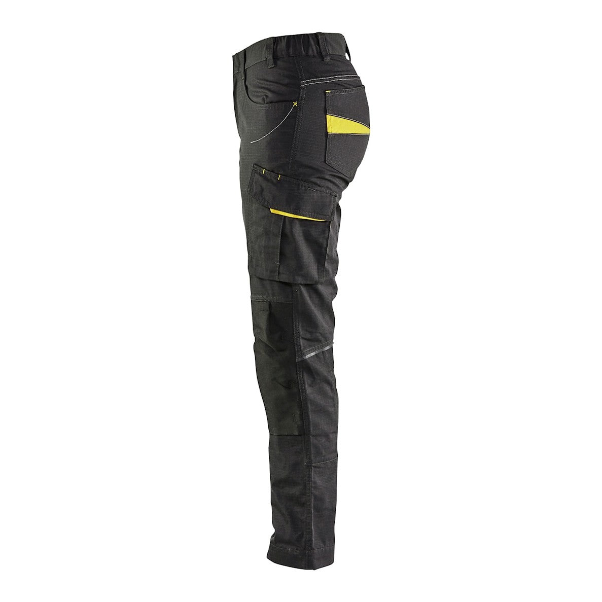 Blaklader Women's Service Trousers with Stretch 7195 #colour_black-hi-vis-yellow