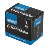 Draper Tools Powerup Ultra Alkaline 9V Batteries (Pack Of 4)