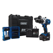 Draper Tools D20 20V Brushless Combi Drill Kit & Draper Expert Impact Screwdriver  Bit Set (26 Piece)