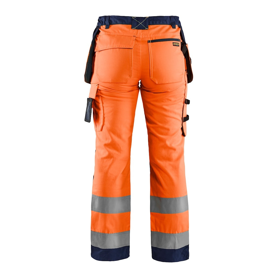 Blaklader Women's Hi-Vis Trousers 7156 #colour_orange-navy-blue