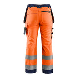 Blaklader Women's Hi-Vis Trousers 7156 #colour_orange-navy-blue
