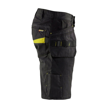 Blaklader Service Shorts with Nailpockets 1494 #colour_black-hi-vis-yellow