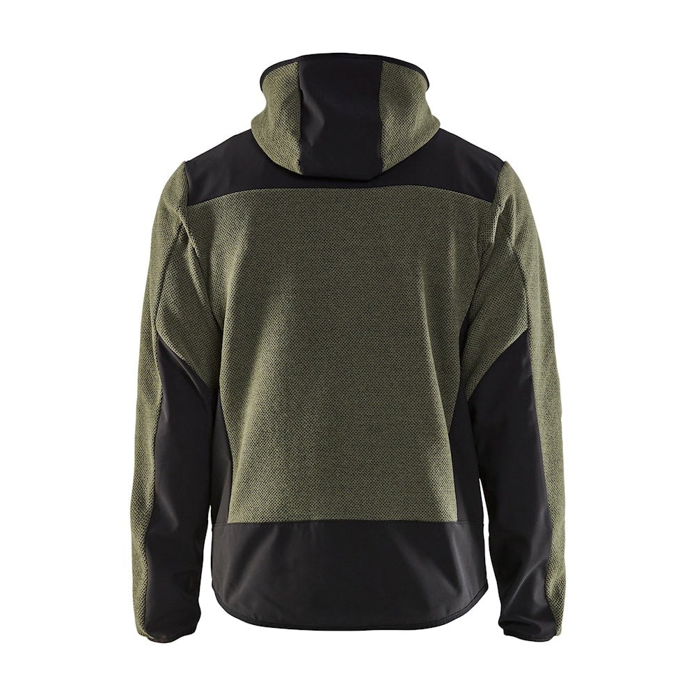 Blaklader Knitted Jacket with Softshell 5940 #colour_autumn-green-black
