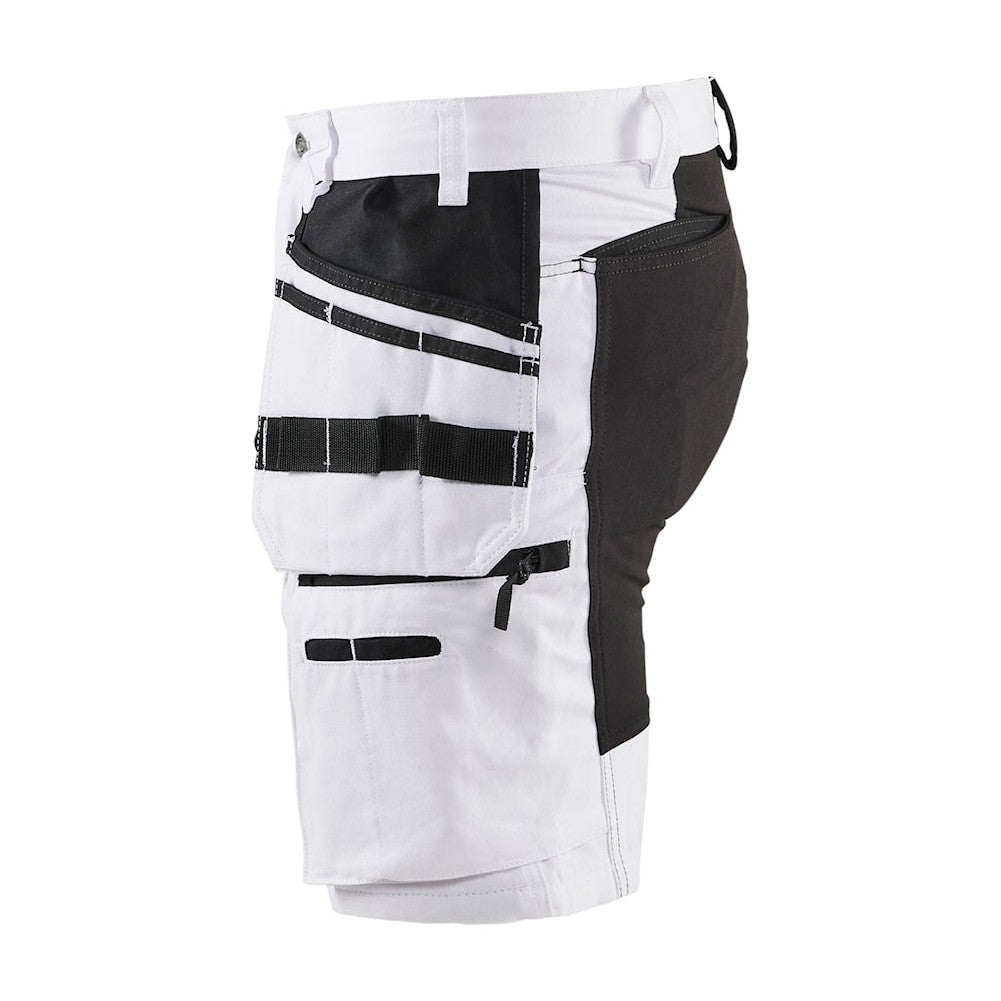 Blaklader Painter Shorts with Stretch X1900 1911 #colour_white-black