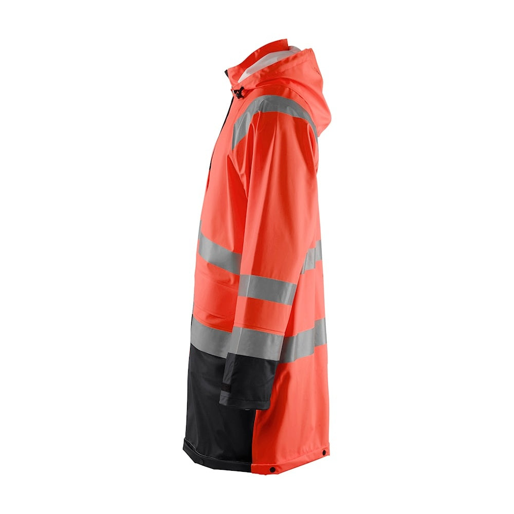 Blaklader Rain Jacket Hi-Vis Level 1 4324 #colour_red-hi-vis-black