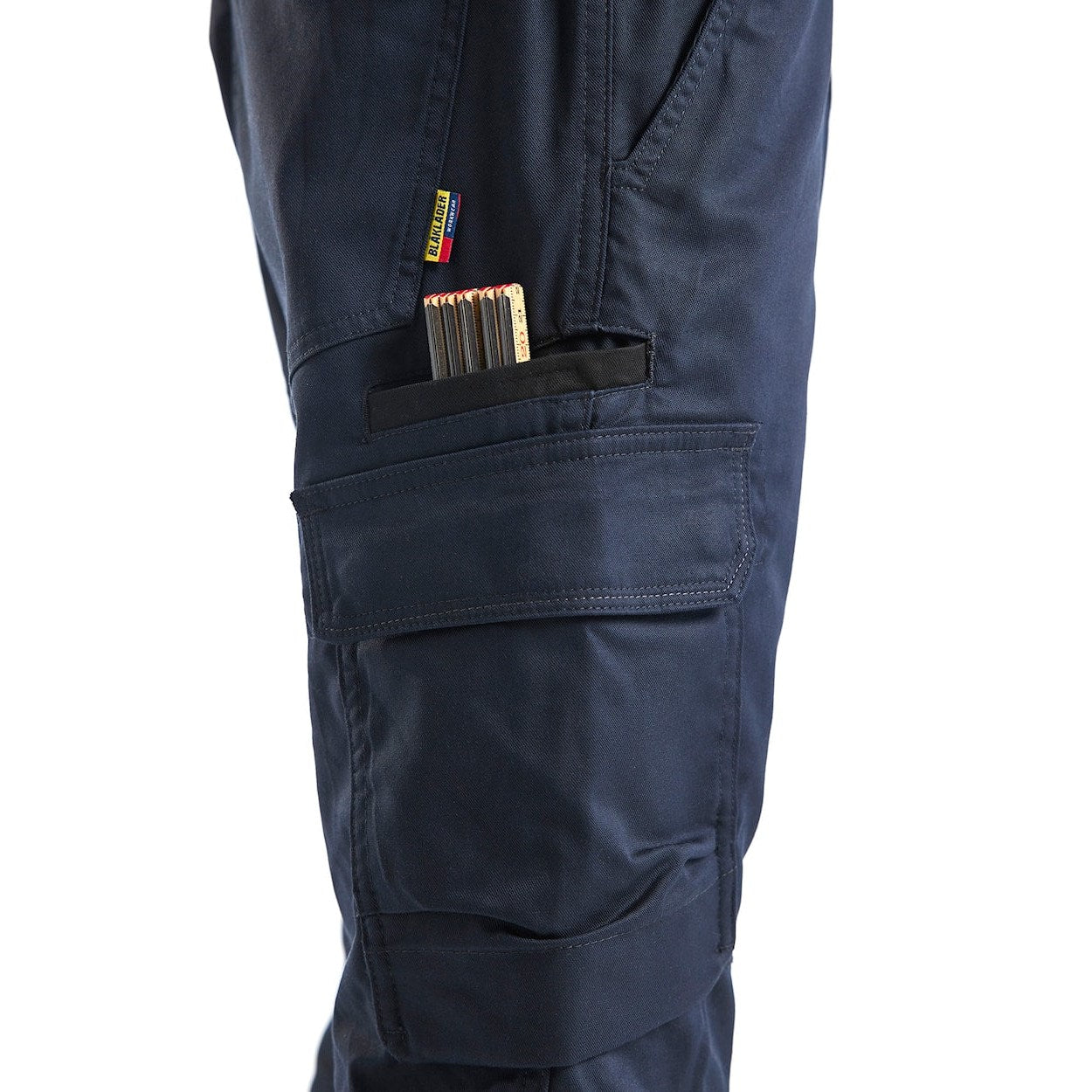 Blaklader Industry Trousers Stretch with Knee Pad Pockets 1448 #colour_dark-navy-black