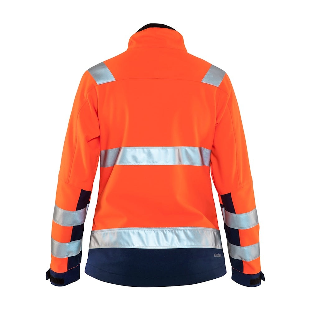 Blaklader Women's Hi-Vis Softshell Jacket 4902 #colour_orange-navy-blue