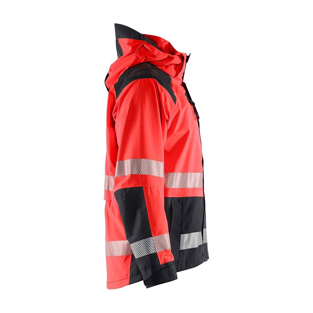 Blaklader Shell Jacket Hi-Vis 4435 #colour_red-hi-vis-black