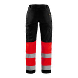 Blaklader Women's Hi-Vis Trousers with Stretch 7161 #colour_black-red-hi-vis