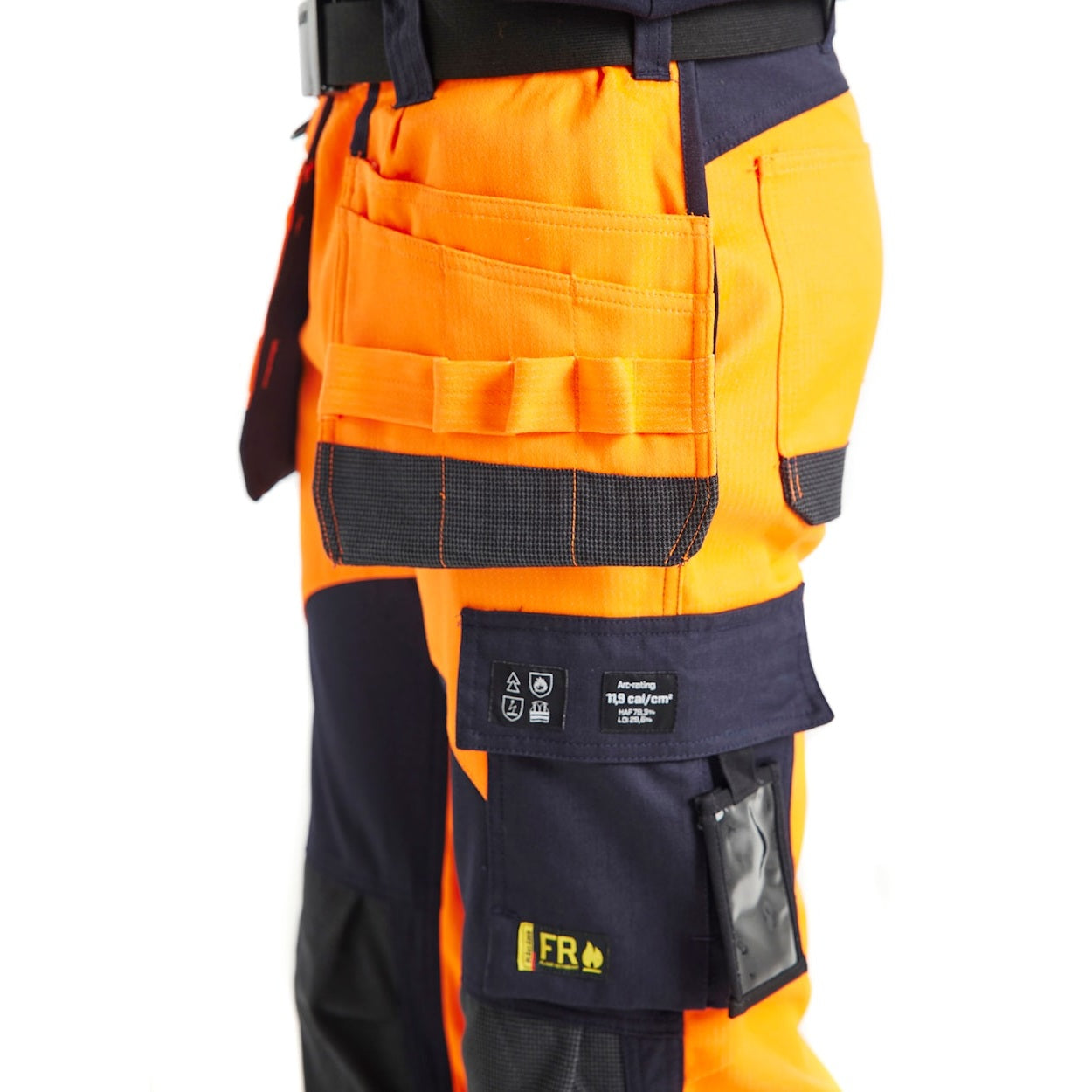 Blaklader Multinorm Inherent Trousers 1589 #colour_orange-navy-blue