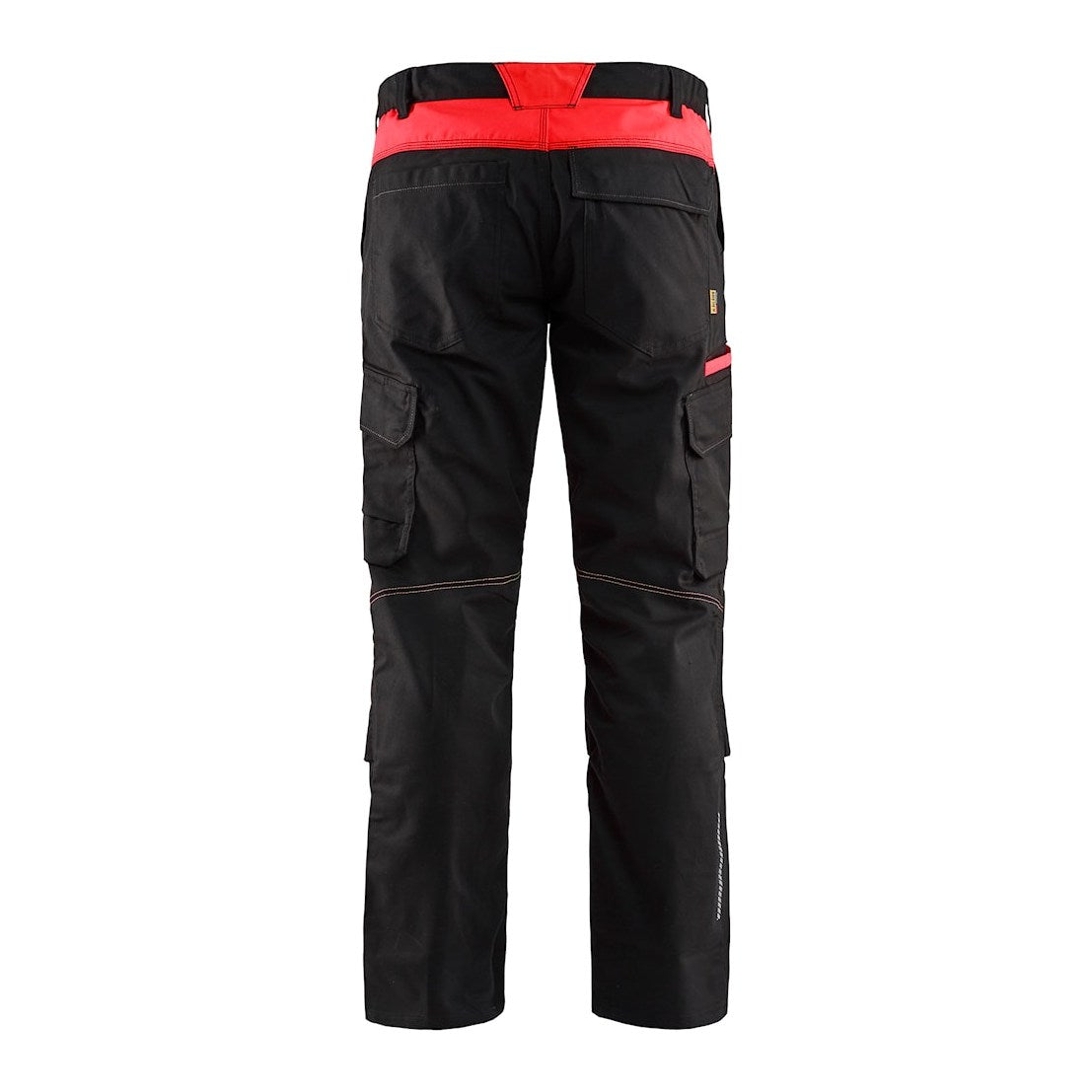 Blaklader Industry Trousers Stretch with Knee Pad Pockets 1448 - Black/Red #colour_black-red