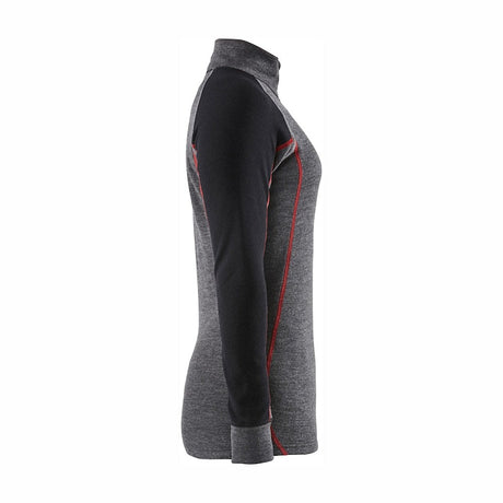Blaklader Women's Zip-Up Thermal Top Xwarm 7299 #colour_mid-grey-black