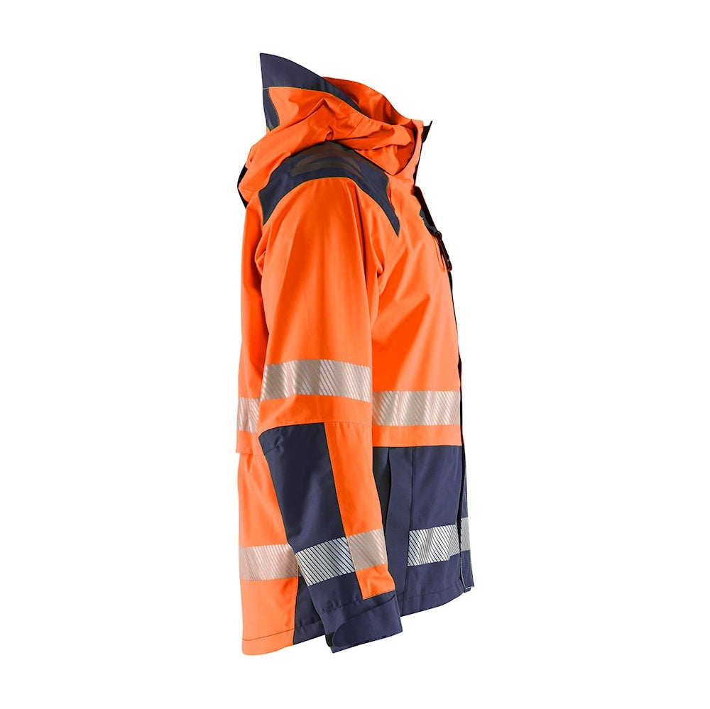 Blaklader Shell Jacket Hi-Vis 4435 #colour_orange-navy-blue