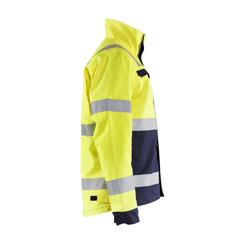 Blaklader Multinorm Jacket 4087 #colour_hi-vis-yellow-navy-blue