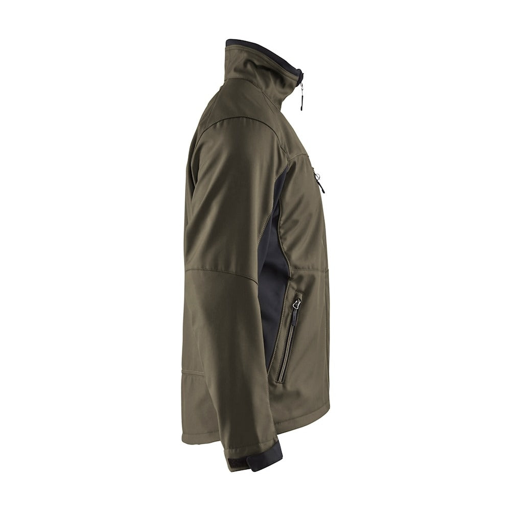 Blaklader Softshell Jacket 4950 #colour_dark-olive-green-black