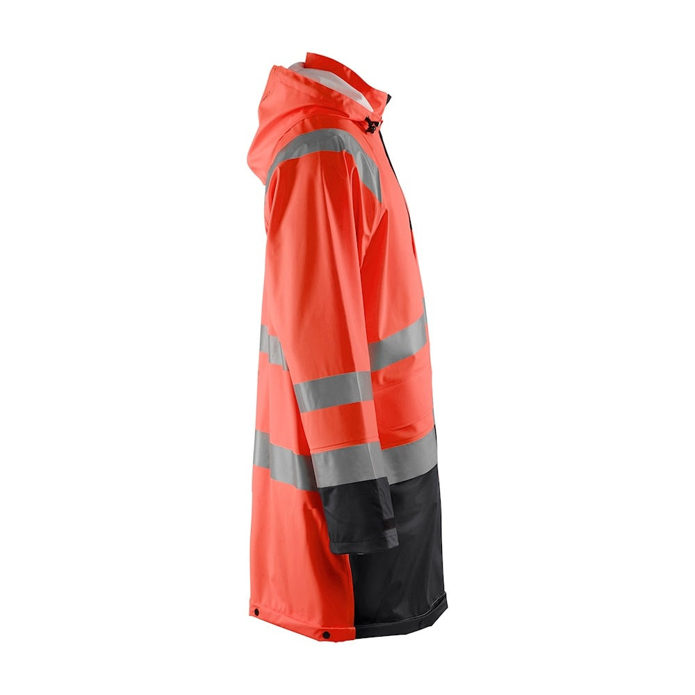 Blaklader Rain Jacket Hi-Vis Level 1 4324 #colour_red-hi-vis-black