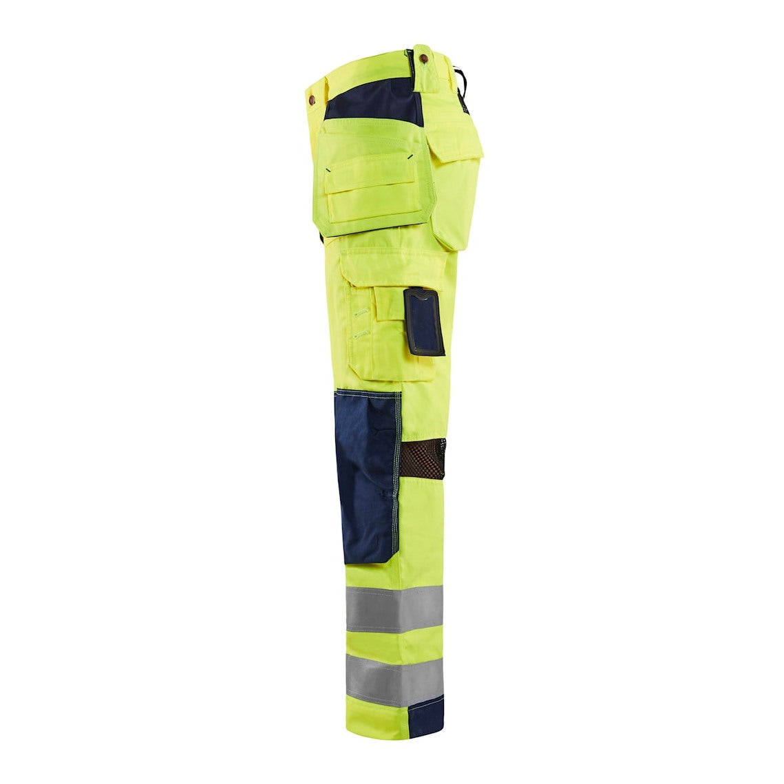 Blaklader Ventilated Hi-Vis Trousers 1565 #colour_hi-vis-yellow-navy-blue