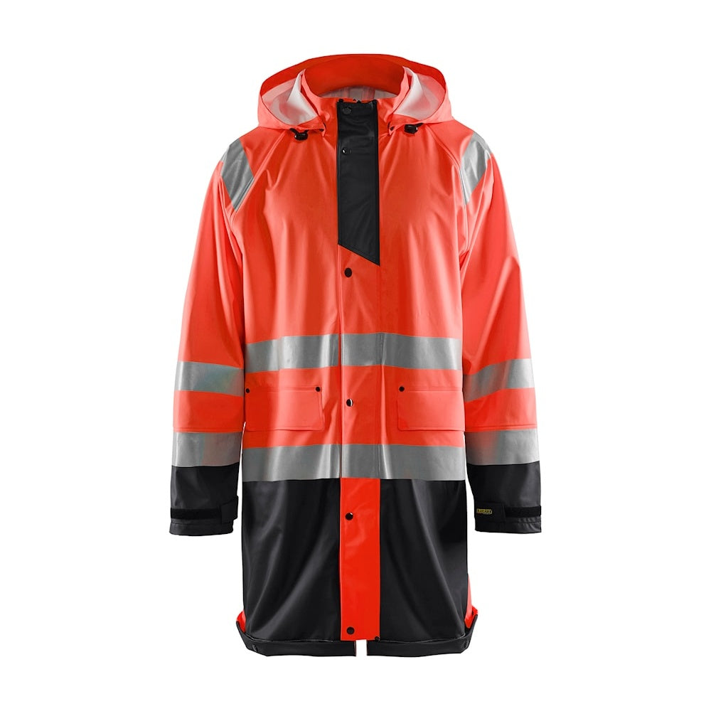 Blaklader Rain Jacket Hi-Vis Level 1 4324 #colour_red-hi-vis-black