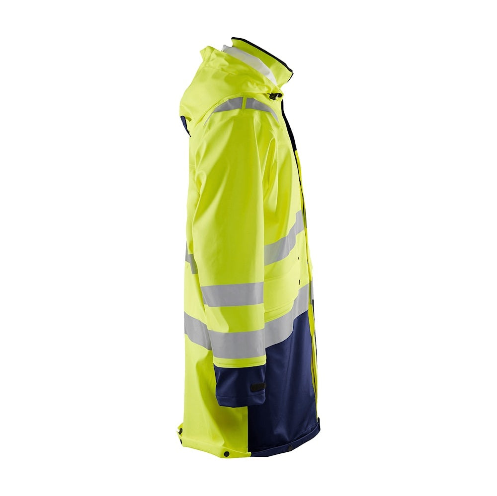 Blaklader Rain Coat Hi-Vis Level 3 4326 #colour_hi-vis-yellow-navy-blue