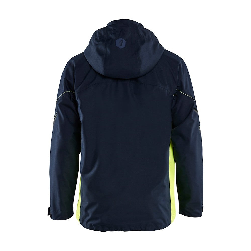 Blaklader Shell Jacket 4790 #colour_dark-navy-blue-hi-vis-yellow