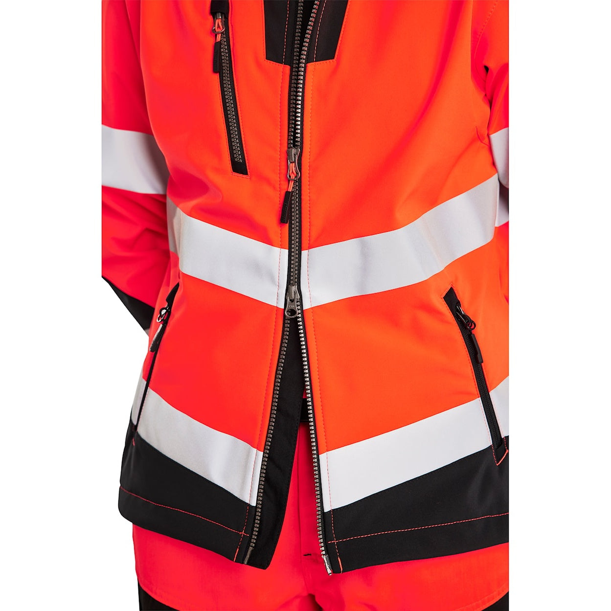 Blaklader Women's Hi-Vis Softshell Jacket 4791 #colour_red-hi-vis-black