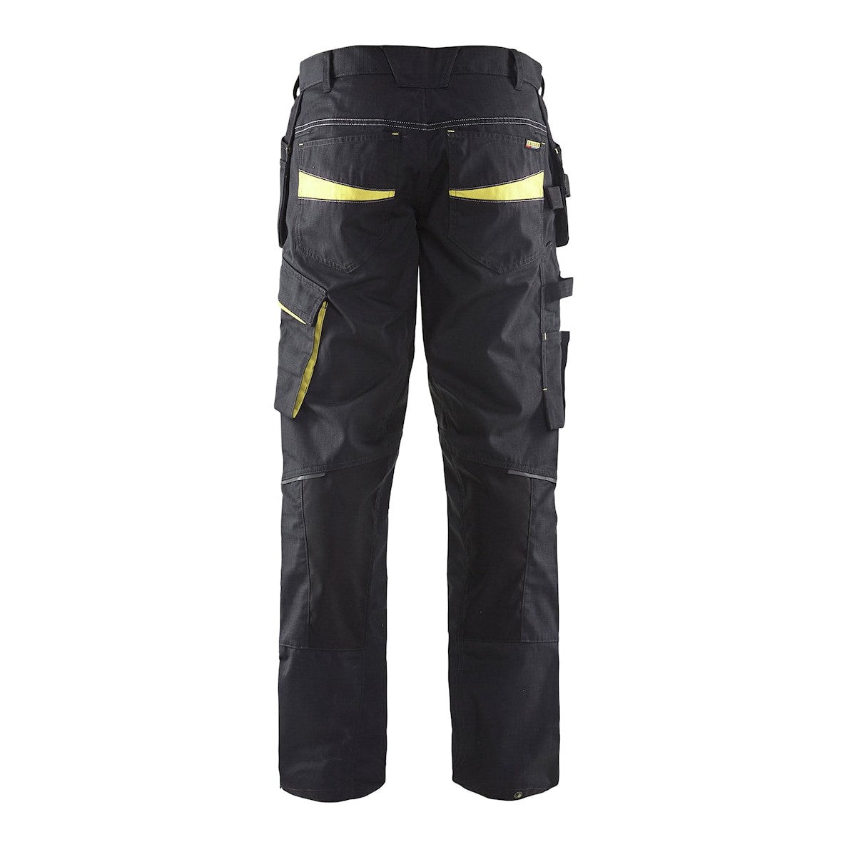 Blaklader Service Trousers with Stretch And Nail Pockets 1496 #colour_black-hi-vis-yellow
