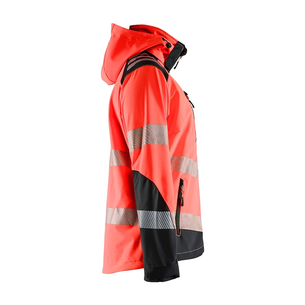 Blaklader Women's Hi-Vis Softshell Jacket 4791 #colour_red-hi-vis-black
