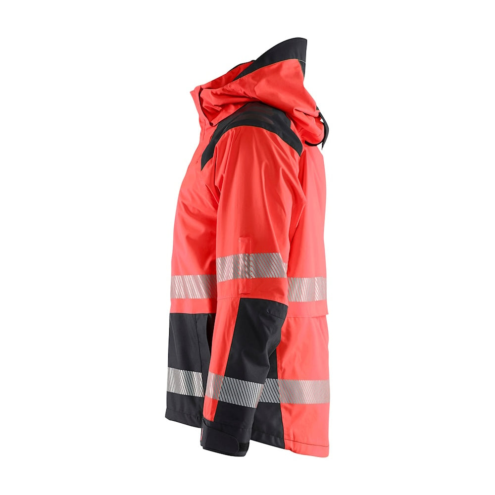 Blaklader Shell Jacket Hi-Vis 4435 #colour_red-hi-vis-black