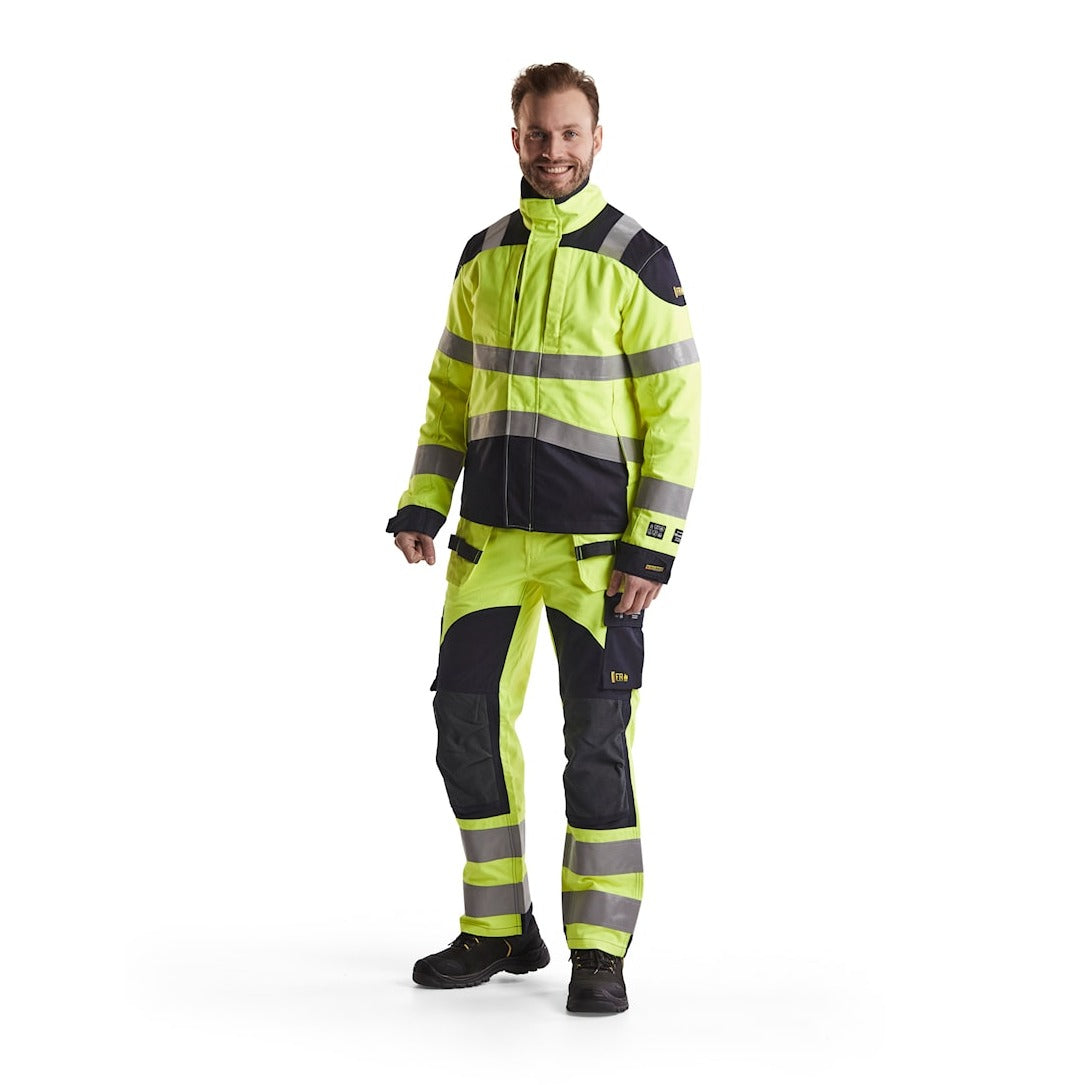 Blaklader Multinorm Inherent Trousers 1589 #colour_hi-vis-yellow-navy-blue