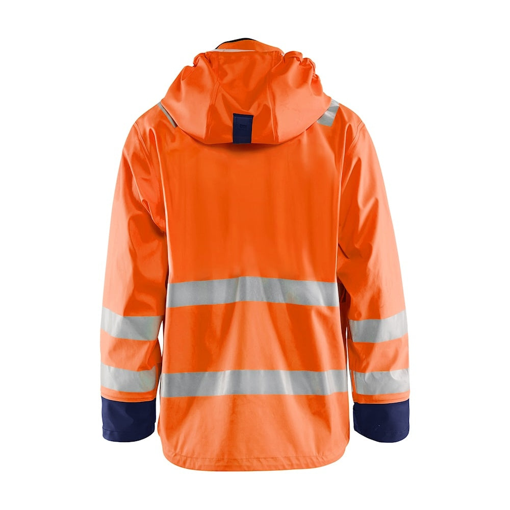 Blaklader Rain Jacket Hi-Vis Level 3 4327 #colour_orange-navy-blue
