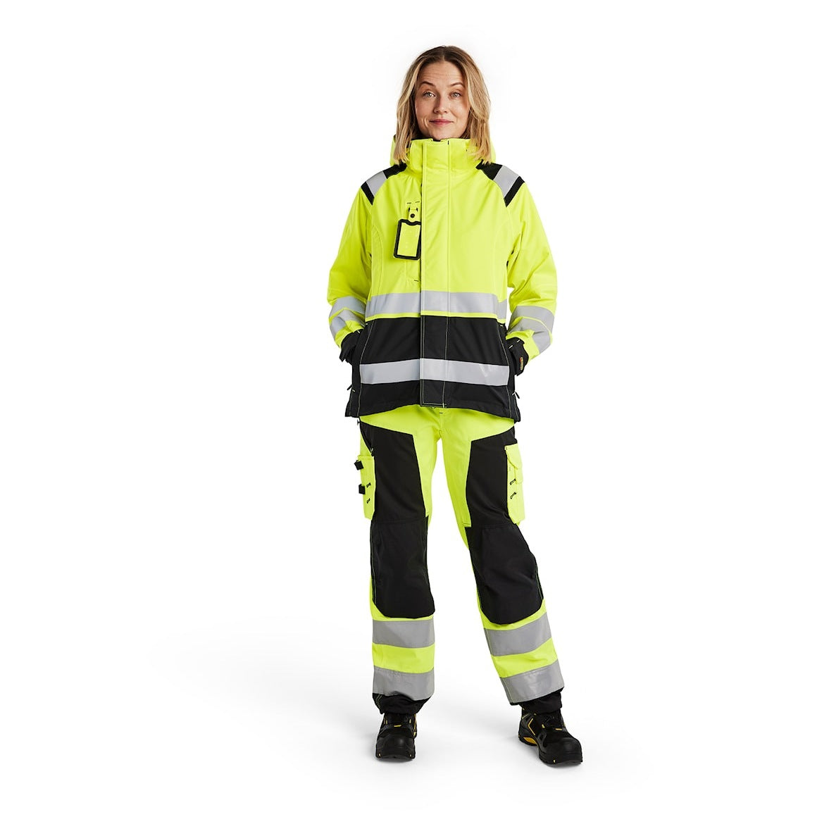 Blaklader Women's Hi-Vis Shell Jacket 4904 #colour_hi-vis-yellow-black