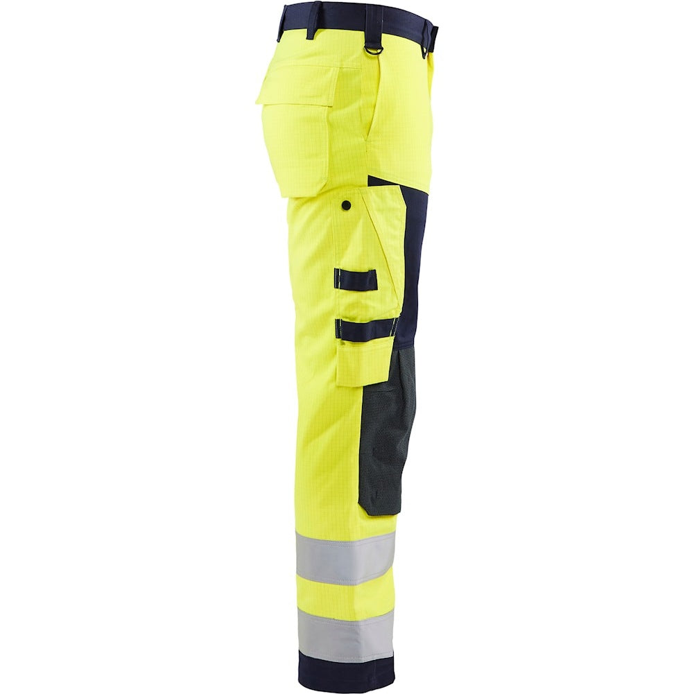 Blaklader Multinorm Craftsman Trousers 1578 #colour_hi-vis-yellow-navy-blue