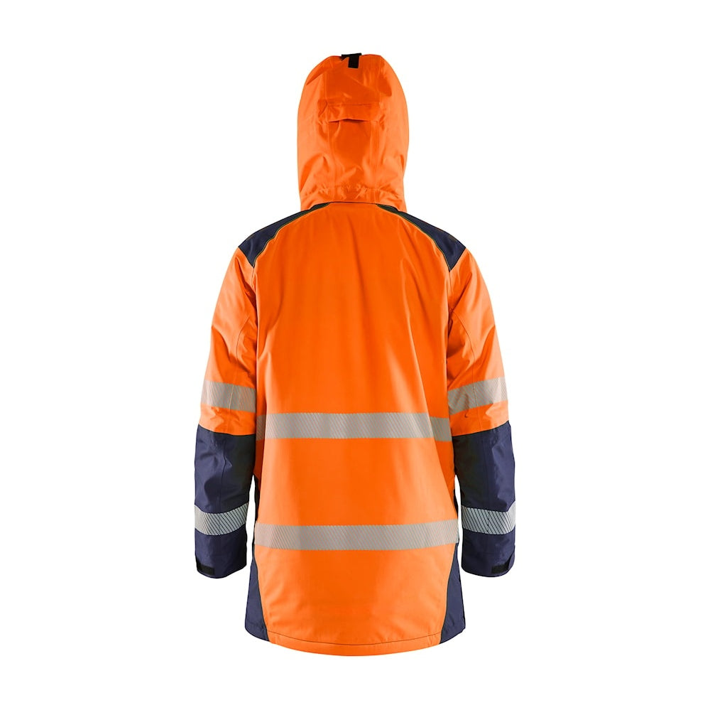 Blaklader Winter Parka Hi-Vis 4457 #colour_orange-navy-blue