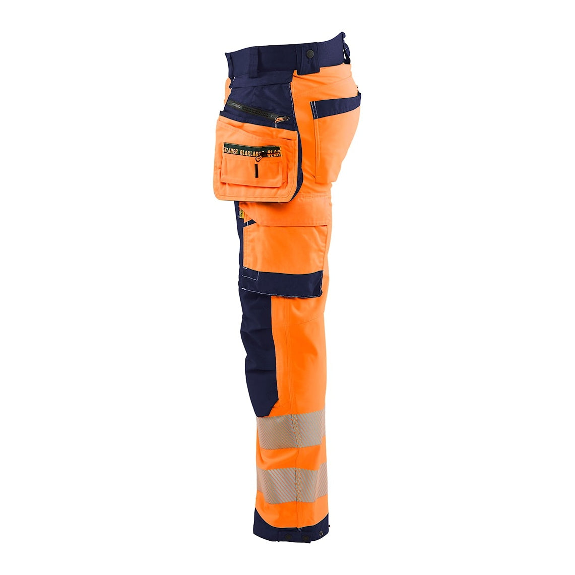 Blaklader Softshell Hi-Vis Trousers 1820 #colour_orange-navy-blue