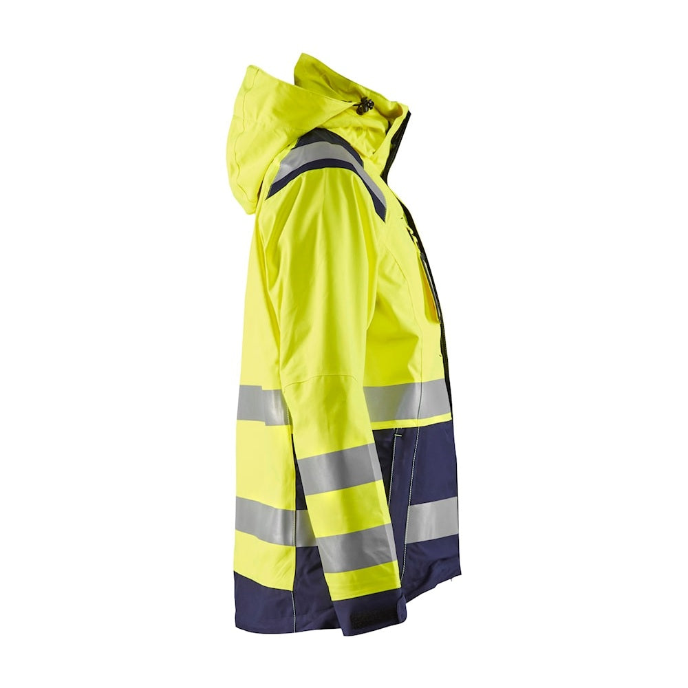 Blaklader Women's Hi-Vis Shell Jacket 4904 #colour_hi-vis-yellow-navy-blue