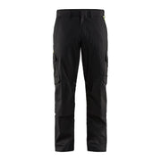 Blaklader Industry Trousers Stretch with Knee Pad Pockets 1448 - Black/Hi-vis yellow #colour_black-hi-vis-yellow