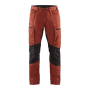 Blaklader Service Trousers with Stretch 14591845 #colour_burned-red-black
