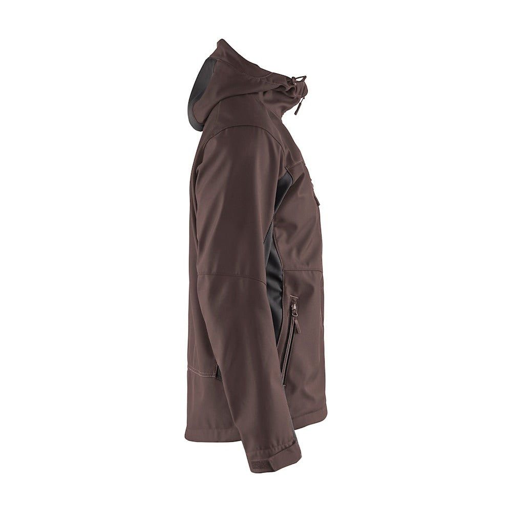 Blaklader Softshell Jacket with Hood 4753 #colour_brown-black
