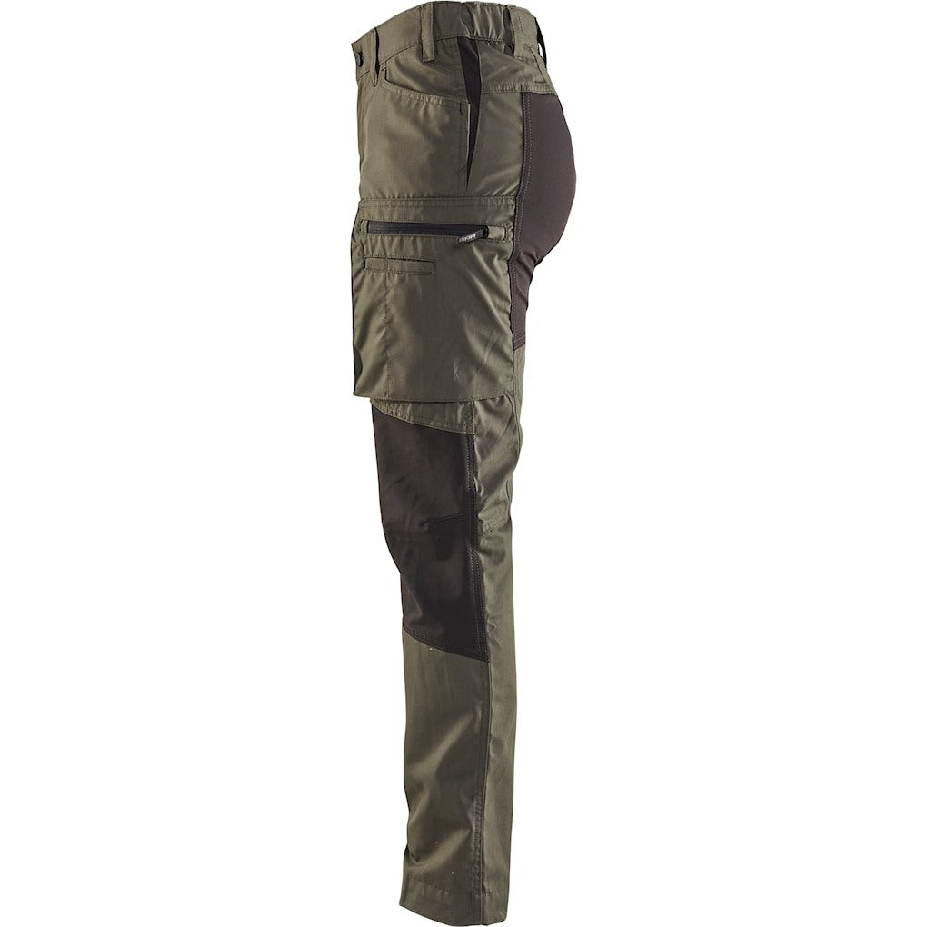 Blaklader Women's Service Trousers Stretch 71591845 #colour_army-green-black